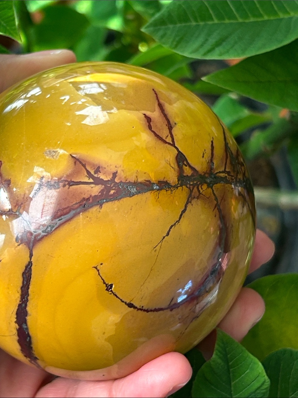 💎 90mm Polished Yellow Mookaite Jasper Sphere Decorative Home Art - Picture 5 of 9